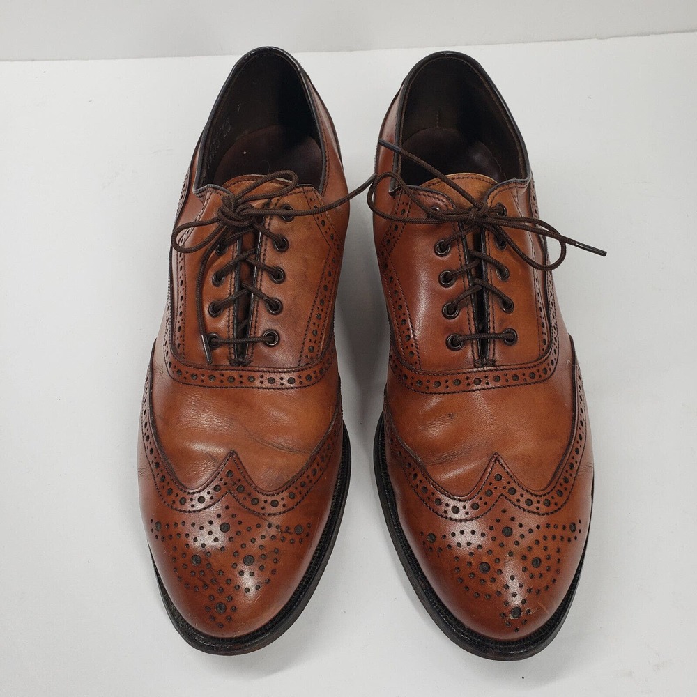 Vintage Footjoy Classics Golf Shoes Mens 9.5D Wingtip Oxford Brown 80s Preppy